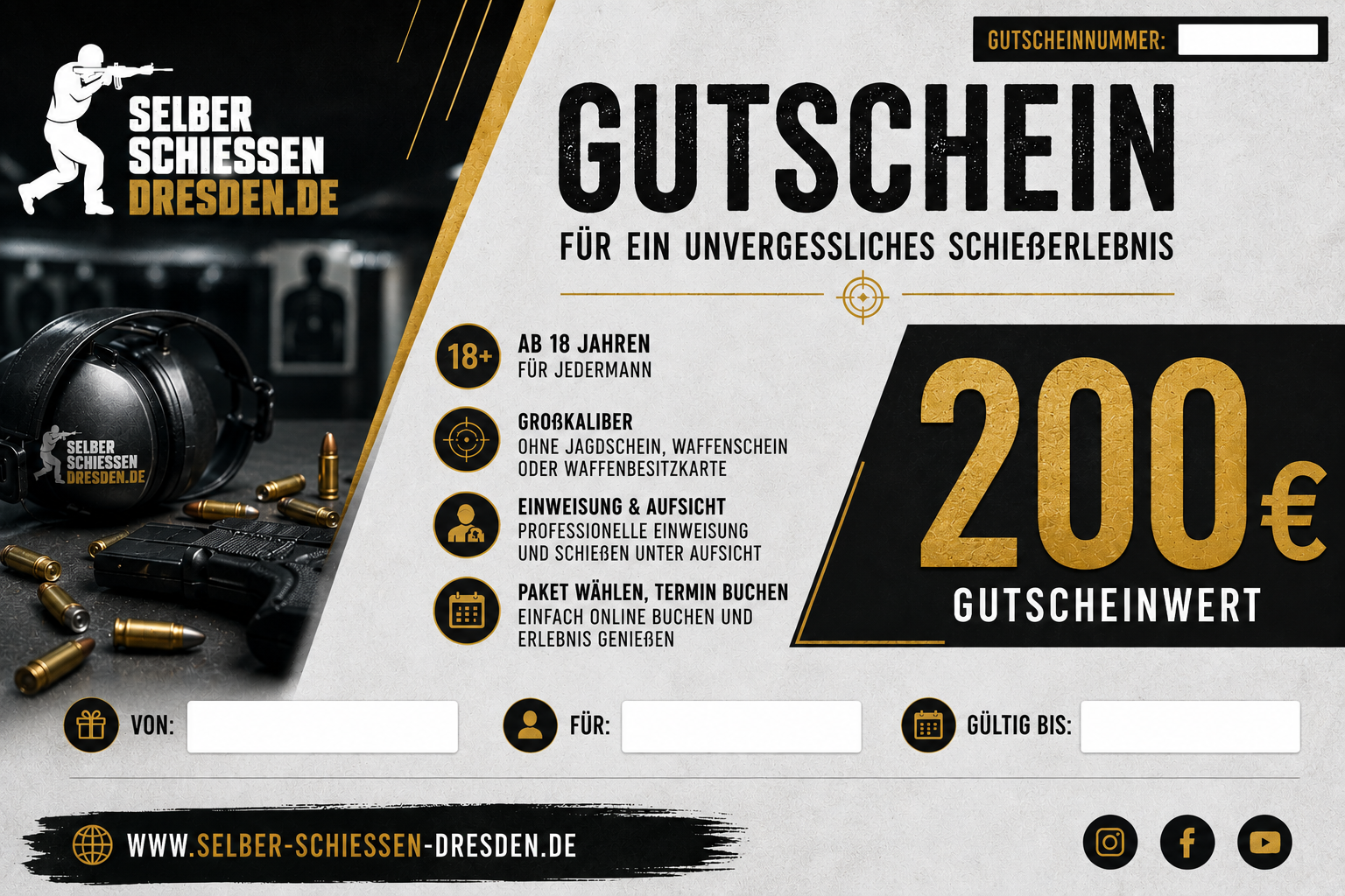 Selber schießen Dresden - Gutschein zum Ausdrucken